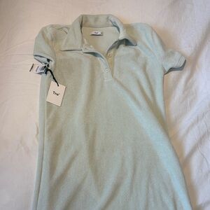 Aritzia Light Blue Terry Polo Mini Dress